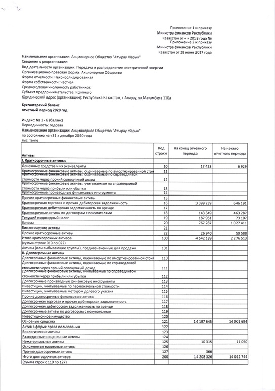Финансовая отчетность за 2020 г